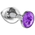 Малая серебристая анальная пробка Diamond Purple Sparkle Small с фиолетовым кристаллом - 7 см. - Lola Games - купить с доставкой в Тамбове