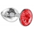 Малая серебристая анальная пробка Diamond Red Sparkle Small с красным кристаллом - 7 см. - Lola Games - купить с доставкой в Тамбове