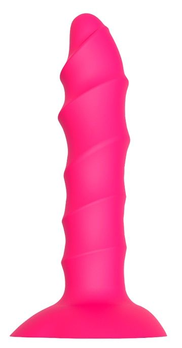 Розовый ребристый анальный фаллоимитатор TWISTED PLUG - 14 см. - Dream Toys