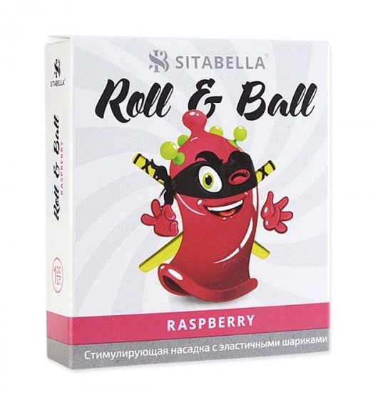 Стимулирующий презерватив-насадка Roll   Ball Raspberry - Sitabella - купить с доставкой в Тамбове