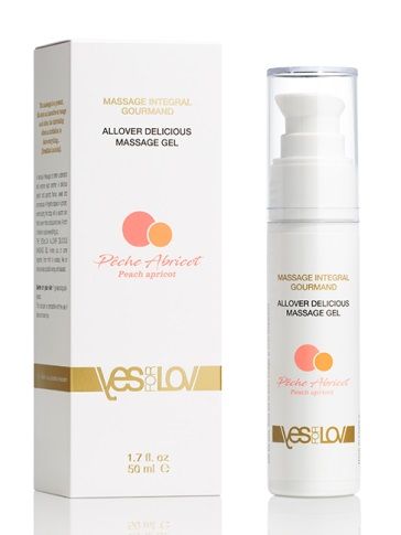 Универсальный массажный гель-смазка Allover Delicious Massage Gel с ароматом персика и аброкоса - 50 мл. - YESforLOV - купить с доставкой в Тамбове