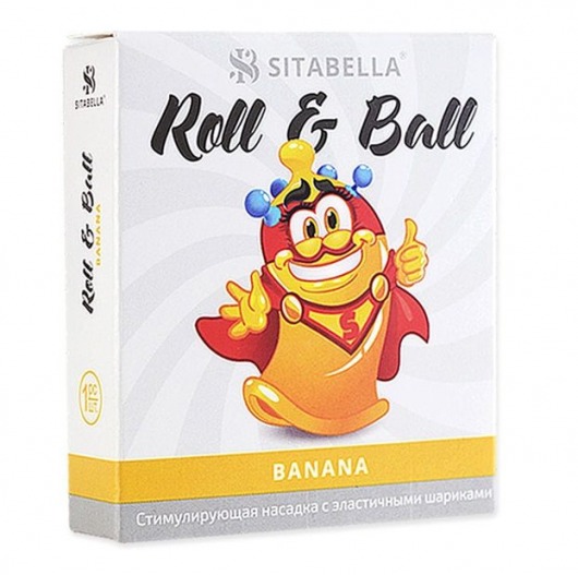 Стимулирующий презерватив-насадка Roll   Ball Banana - Sitabella - купить с доставкой в Тамбове