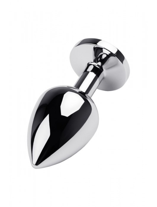 Серебристая коническая анальная пробка с красным кристаллом - 8 см. - ToyFa - купить с доставкой в Тамбове