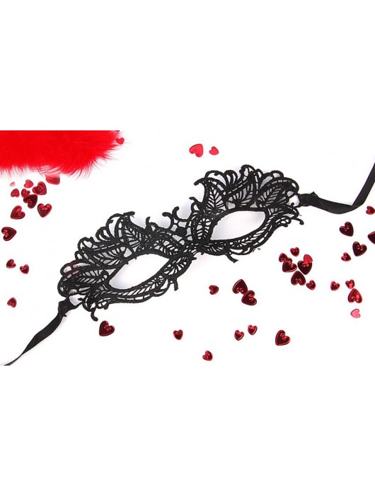 Черная ажурная текстильная маска Эмилия - Erowoman-Eroman купить с доставкой