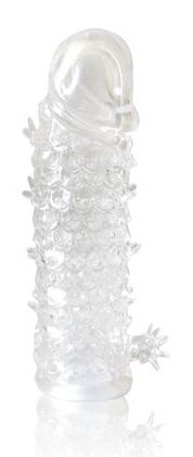 Закрытая прозрачная рельефная насадка Crystal sleeve - 13 см. - Erowoman-Eroman - в Тамбове купить с доставкой