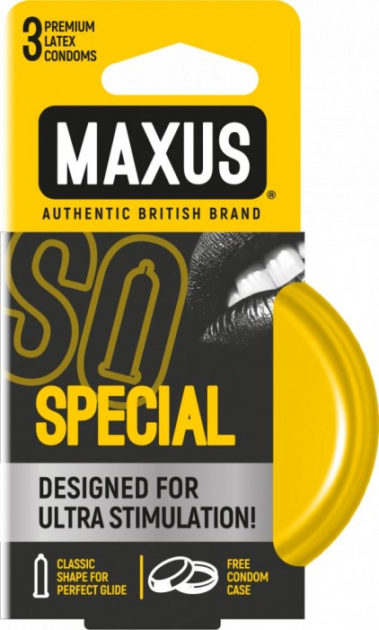 Презервативы с точками и рёбрами в железном кейсе MAXUS Special - 3 шт. - Maxus - купить с доставкой в Тамбове