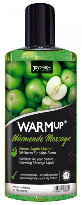 Массажное масло WARMup Green Apple с ароматом яблока - 150 мл. - Joy Division - купить с доставкой в Тамбове