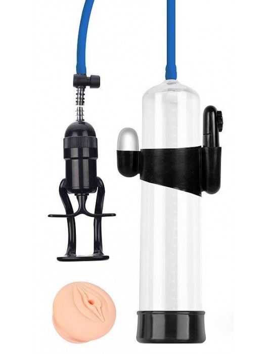 Прозрачная вакуумная вибропомпа Sex Expert с насадкой-вагиной - Sex Expert - в Тамбове купить с доставкой