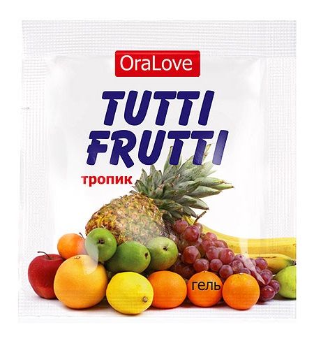 Пробник гель-смазки Tutti-frutti со вкусом тропических фруктов - 4 гр. - Биоритм - купить с доставкой в Тамбове