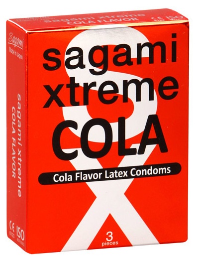 Ароматизированные презервативы Sagami Xtreme COLA - 3 шт. - Sagami - купить с доставкой в Тамбове