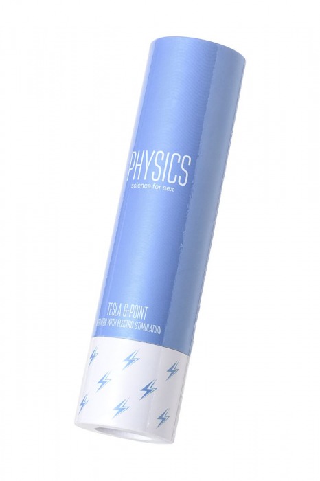 Голубой силиконовый вибратор с электростимуляцией TESLA G-POINT - 21 см. - ToyFa - купить с доставкой в Тамбове