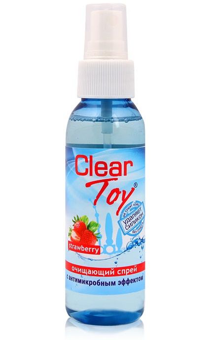 Очищающий спрей для игрушек CLEAR TOY Strawberry - 100 мл. - Биоритм - купить с доставкой в Тамбове