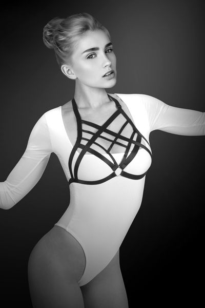 Черная упряжь на грудь Clara - Bijoux Pour Toi - купить с доставкой в Тамбове