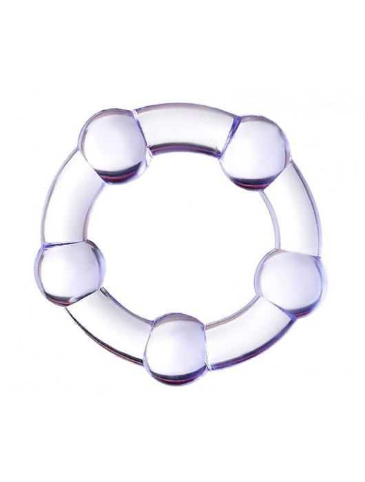 Фиолетовое эрекционное кольцо на пенис с бусинами - Штучки-дрючки - в Тамбове купить с доставкой