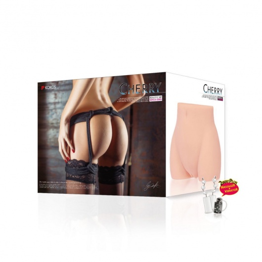 Мастурбатор-полуторс Cherry с вибрацией и двумя любовными тоннелями - KOKOS - в Тамбове купить с доставкой