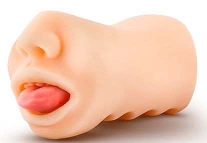 Телесный мастурбатор-ротик с язычком Oral Anne - Blush Novelties - в Тамбове купить с доставкой