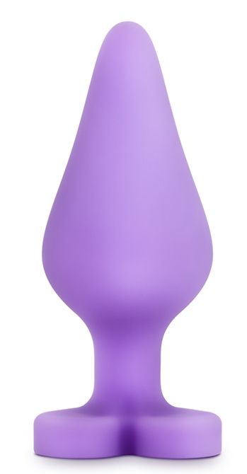Фиолетовая анальная пробка Naughty Candy Heart Do Me Now - 8,9 см. - Blush Novelties - купить с доставкой в Тамбове