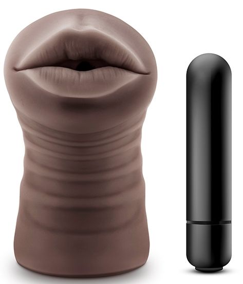 Коричневый мастурбатор-ротик Heather - Blush Novelties - в Тамбове купить с доставкой