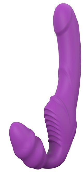 Фиолетовый безремневой вибрострапон DOUBLE DIPPER - Dream Toys - купить с доставкой в Тамбове