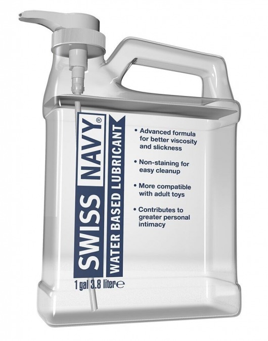 Канистра лубриканта Swiss Navy Water Based Lube на водной основе - 3,8 л. - Swiss navy - купить с доставкой в Тамбове