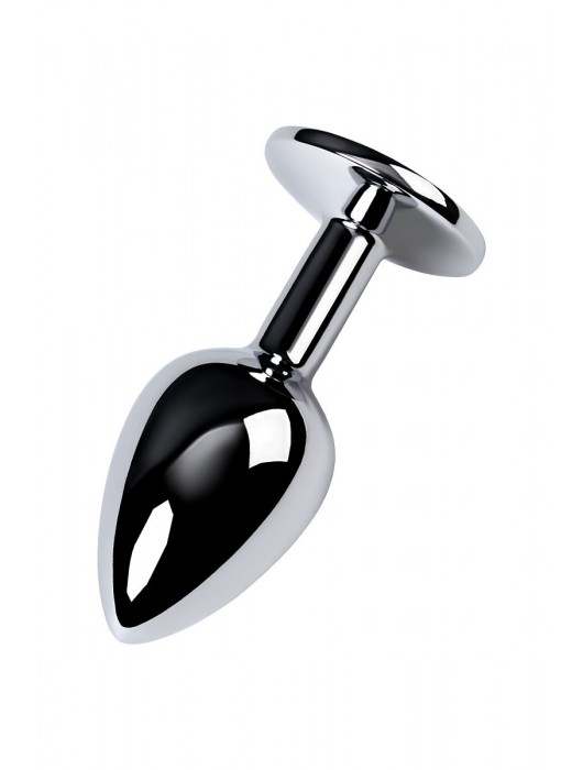 Серебристая конусовидная анальная пробка с фиолетовым кристаллом - 7 см. - ToyFa - купить с доставкой в Тамбове