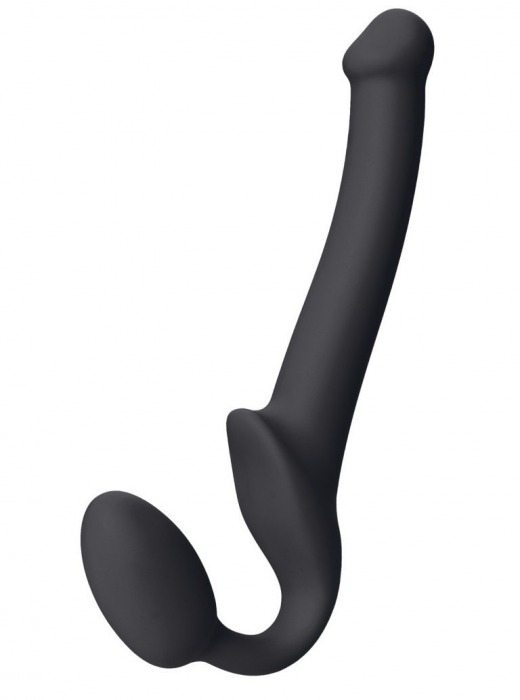 Черный безремневой страпон Silicone Bendable Strap-On S - Strap-on-me - купить с доставкой в Тамбове