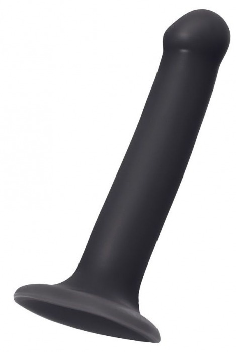 Черный фаллос на присоске Silicone Bendable Dildo M - 18 см. - Strap-on-me - купить с доставкой в Тамбове