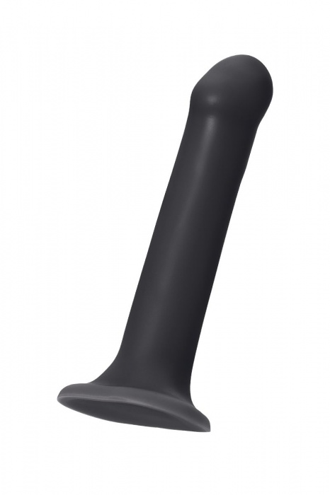 Черный фаллос на присоске Silicone Bendable Dildo L - 19 см. - Strap-on-me - купить с доставкой в Тамбове
