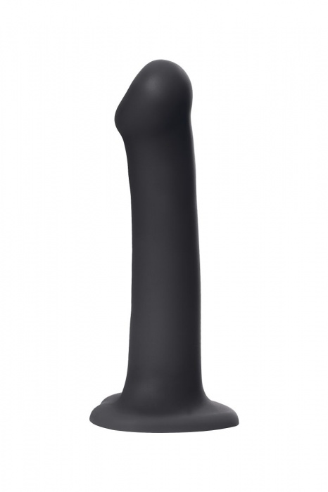 Черный фаллос на присоске Silicone Bendable Dildo L - 19 см. - Strap-on-me - купить с доставкой в Тамбове