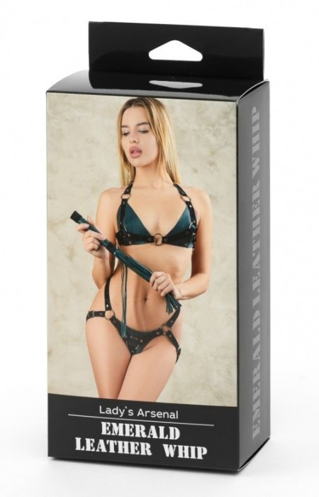 Плеть изумрудного цвета Ladys Arsenal с гладкой ручкой - 45 см. - БДСМ Арсенал - купить с доставкой в Тамбове