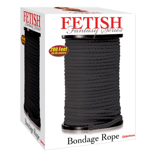 Черная веревка для связывания Bondage Rope - 60,9 м. - Pipedream - купить с доставкой в Тамбове