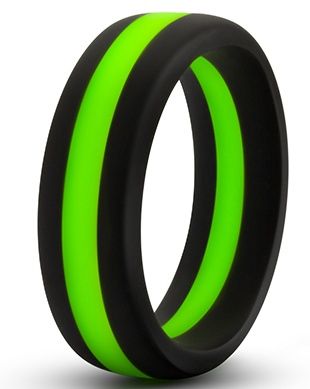 Черно-зеленое эрекционное кольцо Silicone Go Pro Cock Ring - Blush Novelties - в Тамбове купить с доставкой