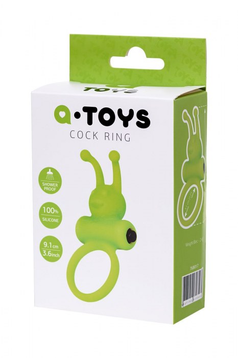 Зеленое эрекционное виброкольцо на пенис Cock Ring - A-toys - в Тамбове купить с доставкой