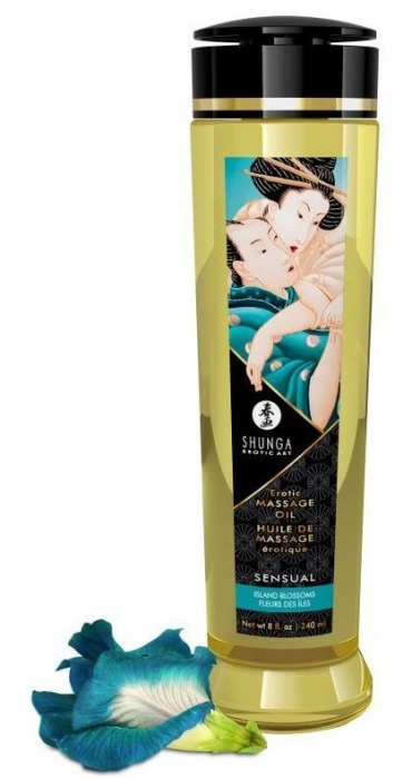 Массажное масло Sensual с цветочным ароматом - 240 мл. - Shunga - купить с доставкой в Тамбове