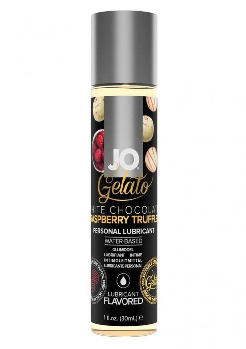 Лубрикант с ароматом трюфелей из белого шоколада и малины JO GELATO WHITE CHOCOLATE RASPBERRY TRUFFLE - 30 мл. - System JO - купить с доставкой в Тамбове