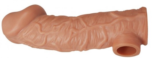 Телесная насадка на фаллос с отверстием для мошонки EXTREME SLEEVE - 17,6 см. - KOKOS - в Тамбове купить с доставкой