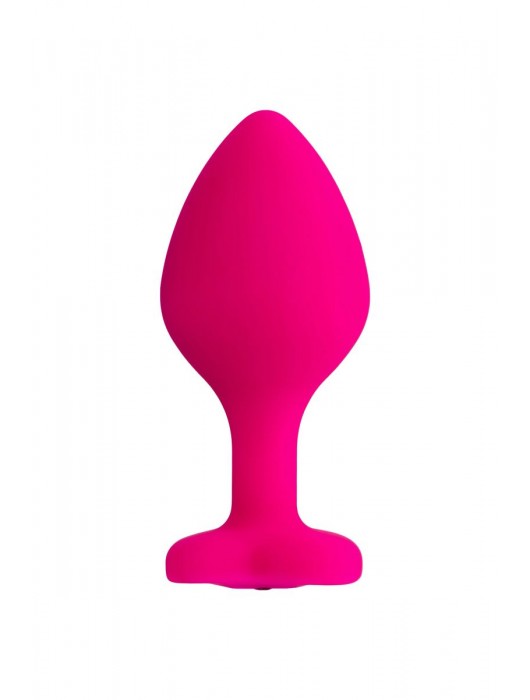 Розовая анальная втулка Diamond Heart с прозрачным кристаллом - 8 см. - ToyFa - купить с доставкой в Тамбове