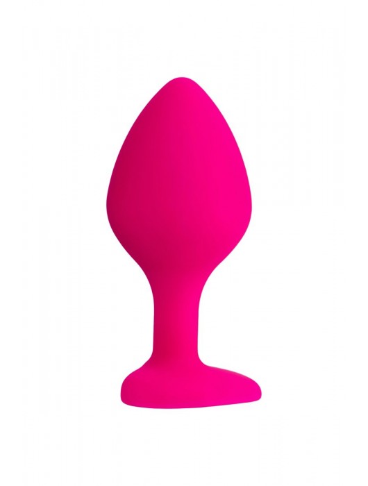 Розовая анальная втулка Diamond Heart с прозрачным кристаллом - 8 см. - ToyFa - купить с доставкой в Тамбове