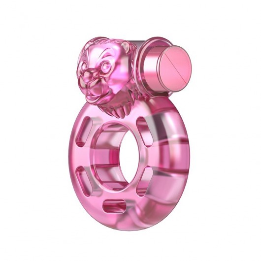 Розовое эрекционное виброкольцо Pink Bear - Baile - в Тамбове купить с доставкой