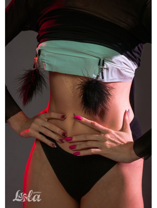 Зажимы на соски с черным пухом Euphoric - Lola Games - купить с доставкой в Тамбове