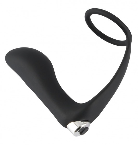 Черное эрекционное кольцо с анальной вибропробкой Vibrating Ring   Plug - Orion - в Тамбове купить с доставкой
