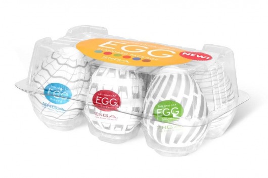 Набор из 6 мастурбаторов Tenga EGG Easy Beat с различным рельефом - Tenga - в Тамбове купить с доставкой