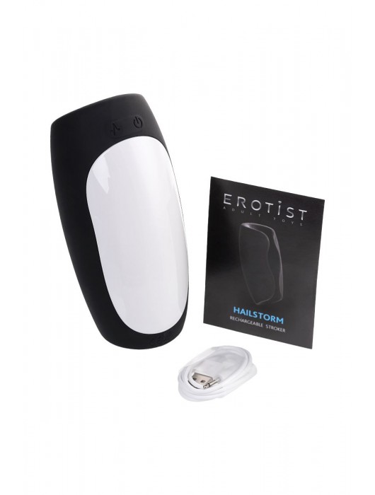 Черно-белый перезаряжаемый мастурбатор Erotist Hailstorm - Erotist Adult Toys - в Тамбове купить с доставкой