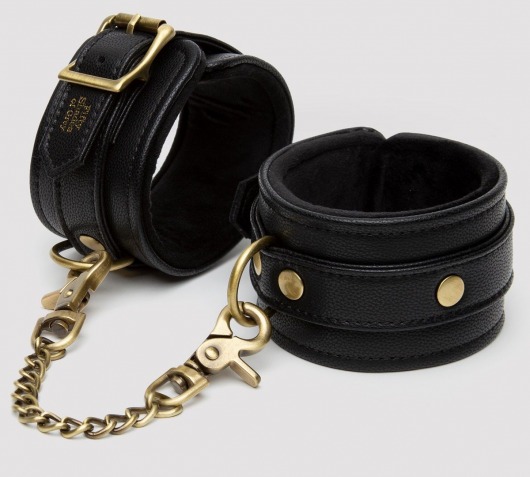 Черные оковы на ноги Bound to You Faux Leather Ankle Cuffs - Fifty Shades of Grey - купить с доставкой в Тамбове