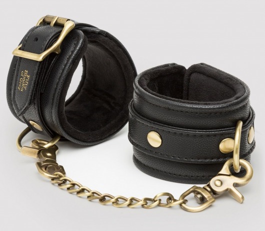 Черные наручники Bound to You Faux Leather Wrist Cuffs - Fifty Shades of Grey - купить с доставкой в Тамбове