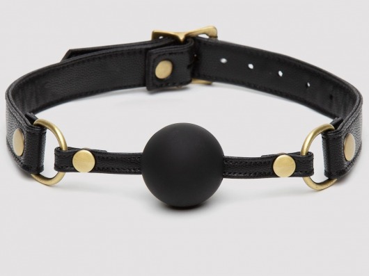 Черный кляп-шар Bound to You Faux Leather Ball Gag - Fifty Shades of Grey - купить с доставкой в Тамбове
