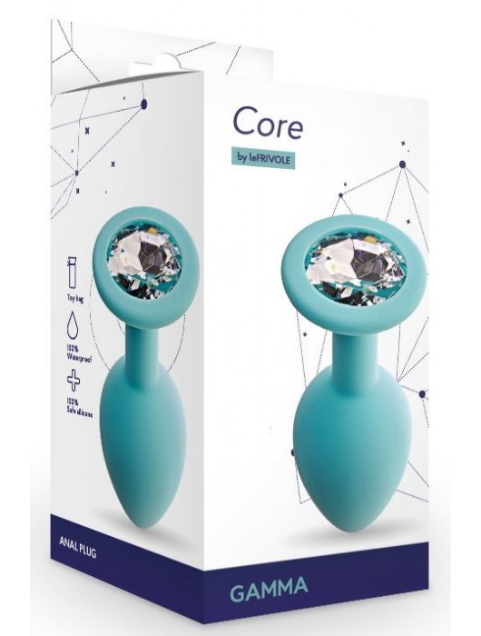 Аквамариновая анальная пробка с прозрачным кристаллом Gamma S - 7,2 см. - Le Frivole - купить с доставкой в Тамбове