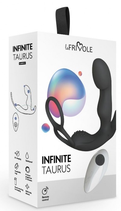 Черный вибромассажер простаты Taurus с эрекционным кольцом - Le Frivole - в Тамбове купить с доставкой