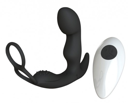Черный вибромассажер простаты Taurus с эрекционным кольцом - Le Frivole - в Тамбове купить с доставкой