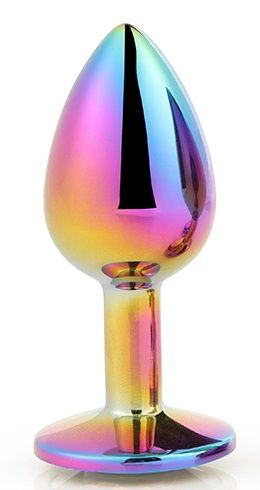 Голографическая анальная втулка с радужным кристаллом - 7,1 см. - Dream Toys - купить с доставкой в Тамбове